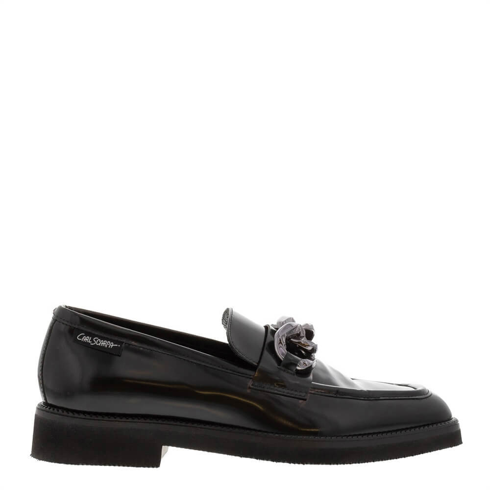 Carl Scarpa Elsinore Black Leather Loafers